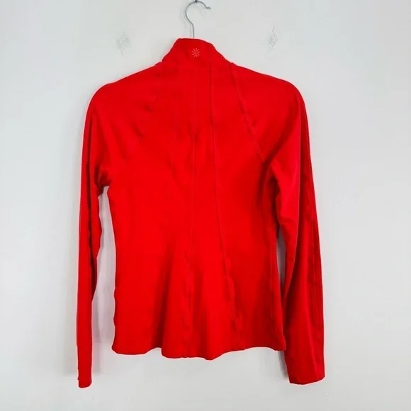 Athleta Full Zip Jacket Women’s Size Small Red Orange Stretch Performance - Picture 3 of 11